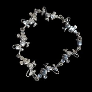 Vintage Sterling Silver Mickey Mouse Bracelet
